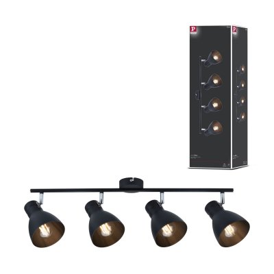  Spotlight Davy 4-Flammig Max. 4x20W E27 Noir sans ampoules