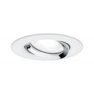 PAULMANN Spots encastr&eacute;s LED Nova Plus - GU10 - Chrome - 6W - 4000K - IP65 - Rond - Avec ampoule
