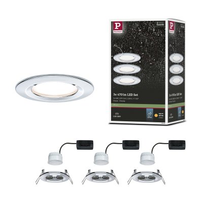  Spots x3 led encastrables fixes nova en m&eacute;tal chrome