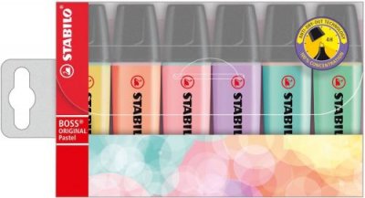 STABILO  Boss pastel - pochette de 6 - pointe biseaut&eacute;e