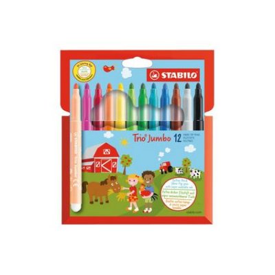STABILO  Feutre Trio Jumbo, &eacute;tui en carton de 12 - Lot de 4