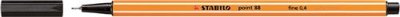 STABILO  Lot de 12 Stylo-Feutres POINT 88 Pointe Fine 0,4 mm Noir