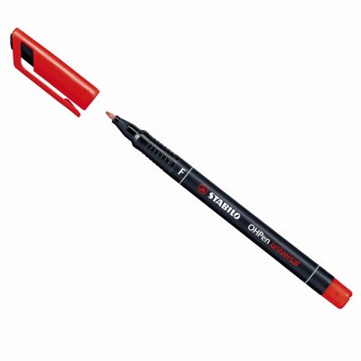 STABILO  Lot de 3 Feutres pour films OHPen permanent pointe fine rouge
