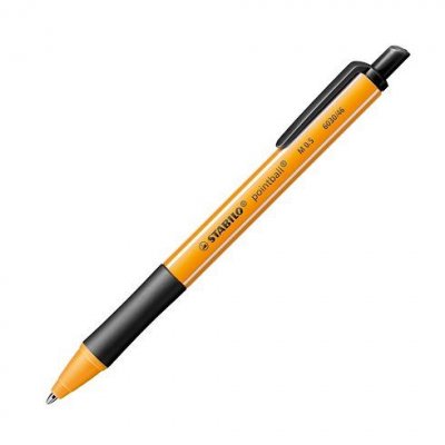 STABILO  Lot de 3 Stylos Bille R&eacute;tractable POINTBALL Trac&eacute; 0,5 mm Noir