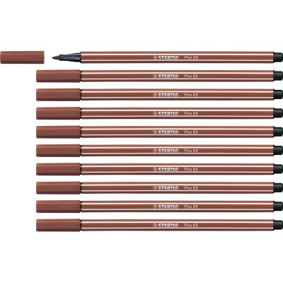 STABILO  Lot de 3 Stylos feutre Pen 68, largeur du trac&eacute;: 1,0 mm,sienne