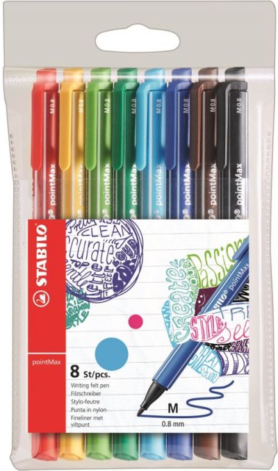 STABILO  Pochette X 8 Stylos-Feutres Pointmax