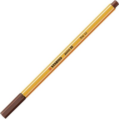 STABILO  Point 88-0,4 mm Bo&icirc;te de 10 stylos &agrave; pointe fine Marron