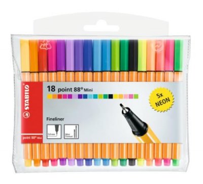 STABILO  point 88 Mini 688/18-2 Stylo-feutre Assorti