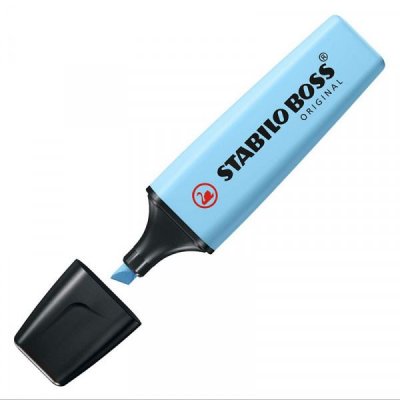 STABILO  Surligneur BOSS ORIGINAL Pastel, fraicheur de bleu - Lot de 12