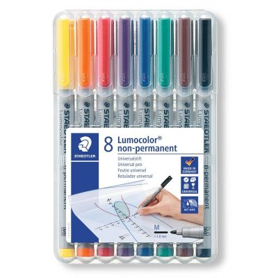 STAEDTLER  Marqueur non permanent 315M Lumocolor, &eacute;tui de 8 - Lot de 2