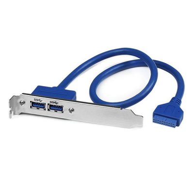 STARTECH.COM Startech 2 Port Usb 3 A Female Slot Plate Adapter Bleu,Argent&eacute;