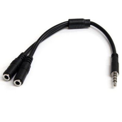 STARTECH  Headset Adapter With Headphone/mic Plugs Noir