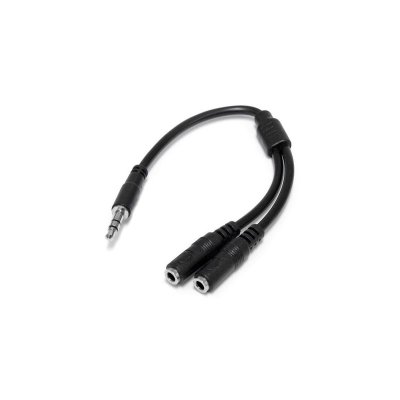 STARTECH.COM Startech Slim Stereo Y Cable 3.5 To 2x 3.5mm Noir