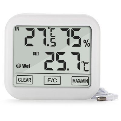 GREENBLUE Station m&eacute;t&eacute;o avec sonde ext&eacute;rieure de 1,5m, longueur de c&acirc;ble 1,5m, batterie 2xAA, GB381