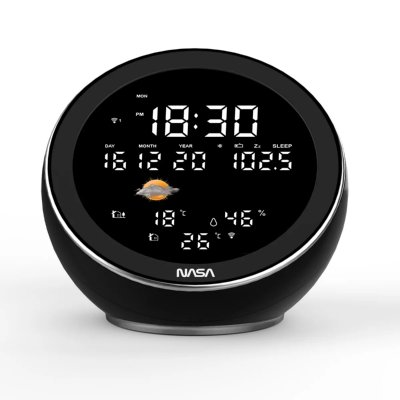 NASA Station m&eacute;t&eacute;o et enceinte Bluetooth  WSP1500 avec radio-r&eacute;veil Noir
