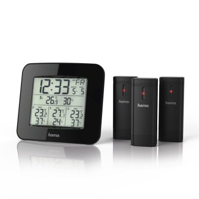 HAMA Station M&eacute;t&eacute;o ''Ews-Trio'', Avec Trois Sondes, Noires  00186311