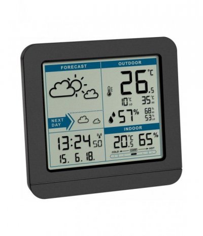 TFA DOSTMANN Station m&eacute;t&eacute;o radiopilot&eacute;e  Sky 35.1152.01 Pr&eacute;visions m&eacute;t&eacute;orologiques 2 jours