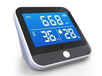 PURLINE Station m&eacute;t&eacute;o sans fil avec d&eacute;tecteur de CO2 AIRTESTER CO2 Noir