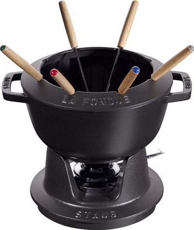 STAUB  40511-972-0 Service &agrave; Fondue en Fonte, Noir Mat, 20 cm 