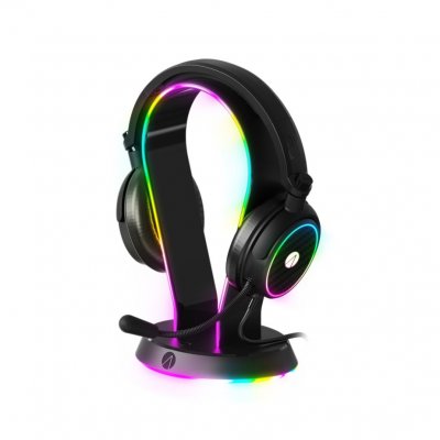 JUST FOR GAMES Stealth Light Up Headset & Stand Bundle (Support 2 en 1 Casque) - Neuf