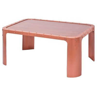 STEEL - Table Basse Rectangulaire M&eacute;tallique Coloris Cuivre - Altobuy