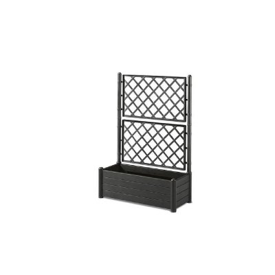 STEFANPLAST  Bac A Fleurs Rectangulaire Avec Treillis - Finition En Bois - 100x43xh35cm - 80l - Moka