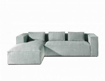 LISA DESIGN Stella - canap&eacute; d'angle - en velours c&ocirc;tel&eacute; - 4 places -style contemporain - gauche - Bleu