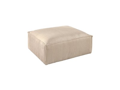 LISA DESIGN Stella - pouf en velours c&ocirc;tel&eacute; - style contemporain Couleur - Beige