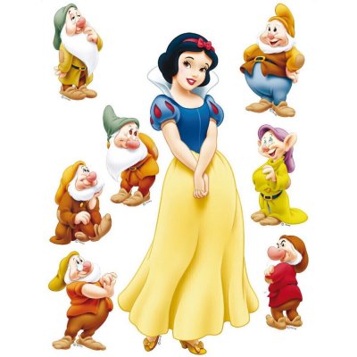 AG ART Sticker g&eacute;ant Blanche Neige et 7 Nains Princesse Disney 65x85cm