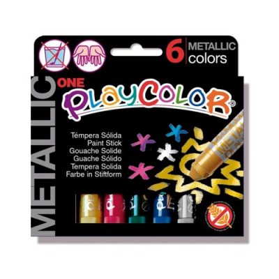 PLAYCOLOR Sticks gouache solide assortis - Boite de 6