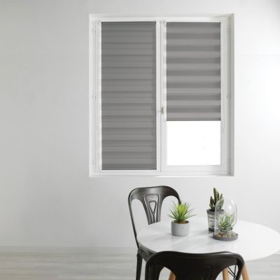 Store enrouleur jour et nuit 90 x 180 cm polyester daynight Gris