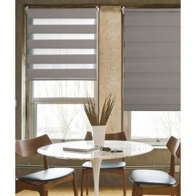 Store Jour Nuit sans percer Chain. coordonn&eacute;e - 37 x 190cm-Taupe