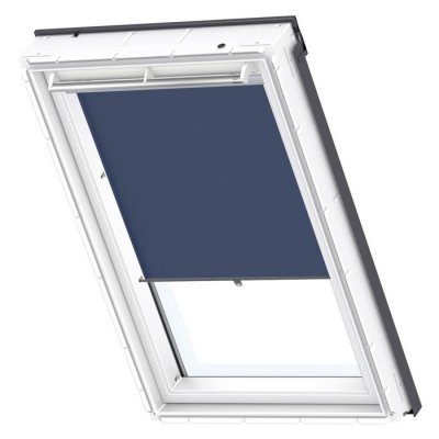VELUX Store rideau enrouleur manuel &agrave; crochets RHL SK00 9050 - Bleu marine