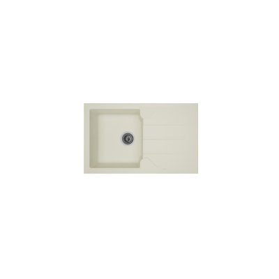 STRADOUR  evier cuisine a encastrer 1 bac + 1 &eacute;gouttoir aloa - r&eacute;sine - 81 x 50 cm - blanc