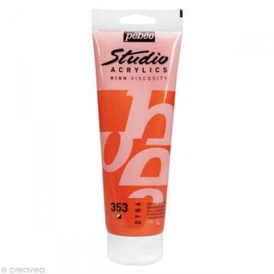 PEBEO Studio Acrylics 250ml Orange Jaune Iridescent