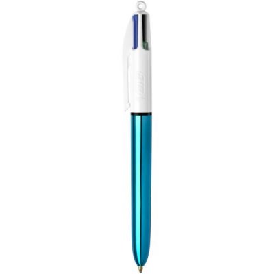BIC Stylo - 4 couleurs - Bleu Fashion Brillant - 