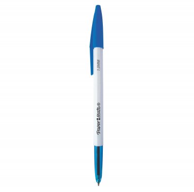  Stylo-bille &agrave; capuchon Papermate pointe moyenne - 1 mm - encre bleue