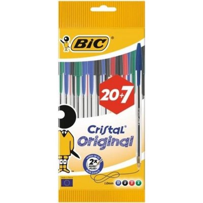BIC Stylo Bille Cristal Assortis X27  - Le Lot De 27 Stylos