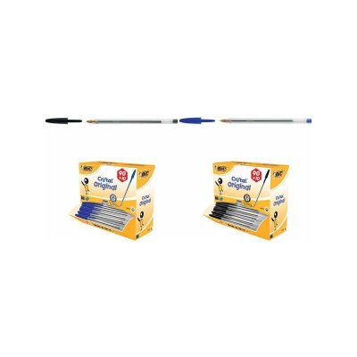 BIC Stylo bille CRISTAL jetable pointe moyenne. Coloris Noir - Pack de 100