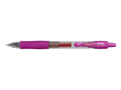 PILOT Stylo bille  G2-7 - pointe moyenne r&eacute;tractable - encre gel - rose