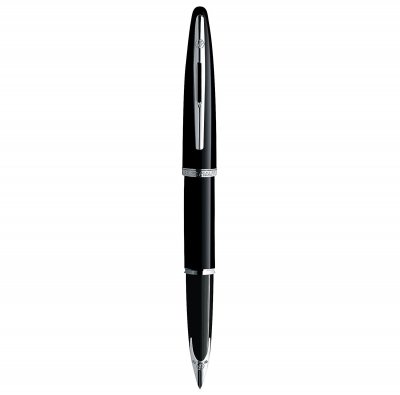 WATERMAN Stylo plume Car&egrave;ne Black Sea laqu&eacute; noir & palladium plume moyenne