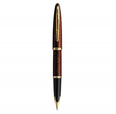 Stylo plume Car&egrave;ne Marine Amber brun & noir plume fine