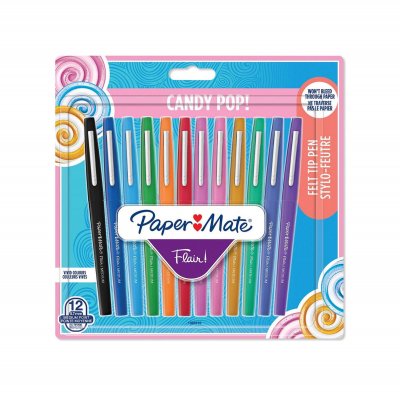 PAPERMATE Stylos Feutres Coloris Assortis Paper Mate - Le Paquet De 12 Feutres