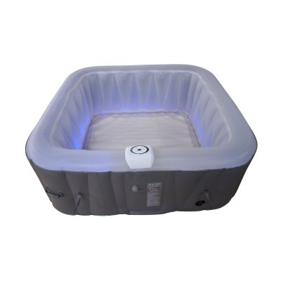 SUNSPA Sun Spa - Spa gonflable 4 places carr&eacute; - Avec bandeau led - Noir