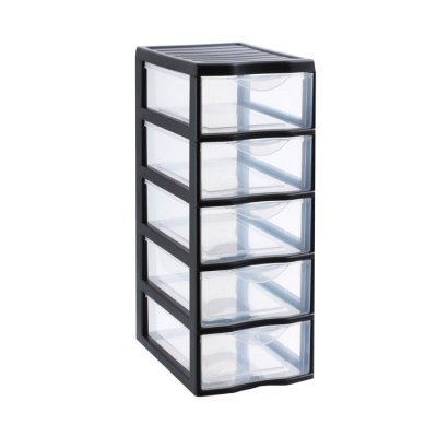Sundis Orgamix Tour de rangement plastique noir 36 x 26 x 61 cm