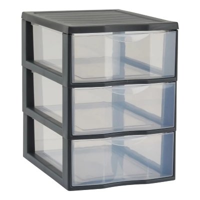 SUNDIS  Tour de rangement Orgamix A5 3 tiroirs 25,5x18,5x25,5 cm gris