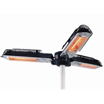 SUNRED  Chauffage pour parasol 2000 W Halog&egrave;ne Noir et argent&eacute; PH10