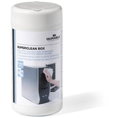 DURABLE Superclean Box - Chiffons de nettoyage - blanc