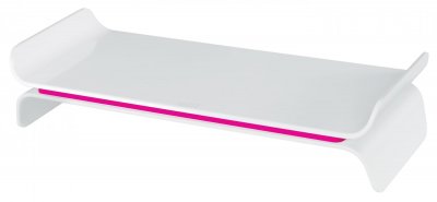 LEITZ Support d'&eacute;cran d'ordinateur r&eacute;glable Ergo WOW Rose et blanc