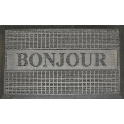 PARIS PRIX SUPPRIMER Tapis rectangulaire - L 75 x 45 cm - PVC - Bonjour Gris